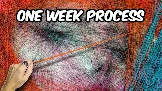 One Week In One Minute - Colorful String Art Portrait