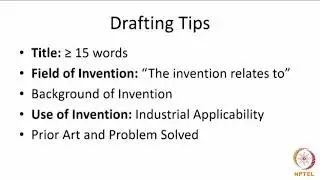 Introduction to Patent Drafting: Complete Specification
