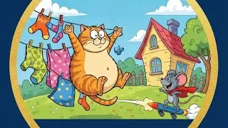 The Funny Chase 🐱🐭 | Cartoon Short Poem | Kids Funny Animation