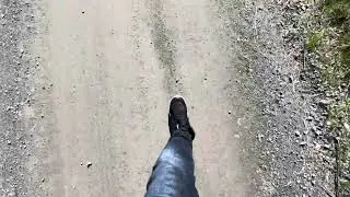 Pathwalk POV &bull; #Mosj&oslash;en &bull; Riverside dirt road in Northern #Norway