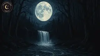 Enchanted Moonlit Waterfall 🌕✨ Relaxing Water ASMR & Magical Chimes (Magical Appearances)