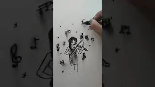 doing a violin drawing