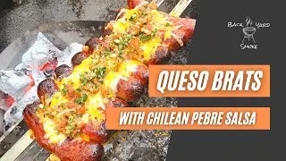 Grilled Johnsonville Queso Brats Recipe I Chilean Pebre Salsa #openflamecooks