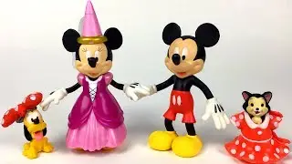UNBOXING MINNIE MOUSE DELUXE SET WITH MICKEY MINNIE PLUTO AND FIGARO - DRESS UP FUN AT THE CLUBHOUSE