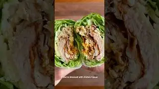 Buffalo Chicken Caesar Lettuce Wrap! 🌶️🍗🥬