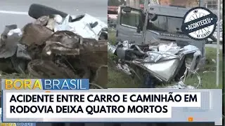 Batida entre carro e caminhão causa quatro mortes | Aconteceu na Semana