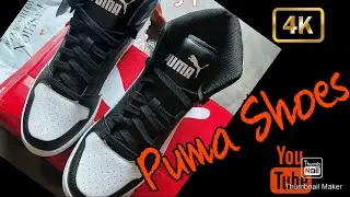 PUMA MEN BLACK & WHITE REBOUND LAYUP COLOURBLOCKED MID TOP SNEAKERS