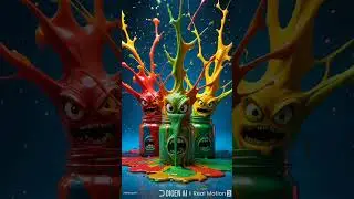 &ldquo;Slime + Paint = CHAOS 😈🪣&rdquo;#horrorshort #creepyshort #viralshort #aiart #animation