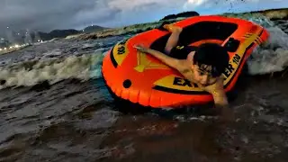 KAUÃ ENTROU NO MAR NO MEIO DO CICLONE NA MINHA CIDADE 