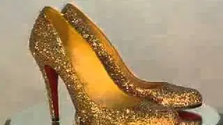 Strass Christian Louboutin Crystal Shoes in Gold