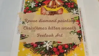 Revue diamond painting - Christmas kitten wreath, Feelook Art