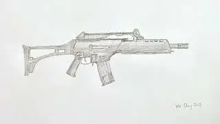 Drawing G36 Assault Rifle| Vẽ s&uacute;ng trường G36