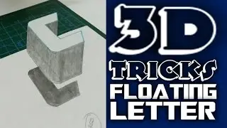 How to #draw #3d #art on #paper || TRICKS - FLOATING LETTER 