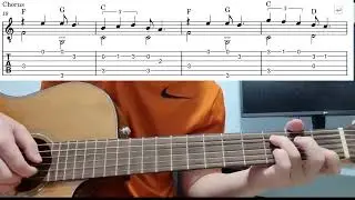 Time Adventure (Rebecca Sugar) - Easy Fingerstyle Guitar Playthrough Tutorial Lesson With Tabs