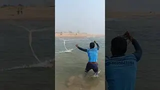 River monster arapaima fishi catch by cast net fishing #shorts #fishingvideo #fishing #funny