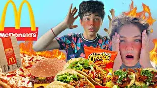 Eating the SPICIEST FOOD From Fast Food Restaurants  🥵 | Lito and Maddox Family