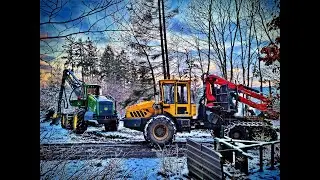 🌲John Deere 1470G / H425 & Welte 130K • Harvester & Forwarder • PCM Forst • Winter & Snow • Forest 🌲
