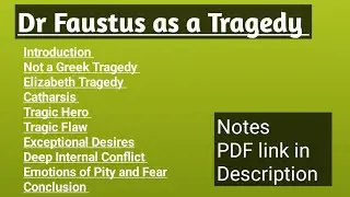 Dr Faustus as a Tragedy/Notes PDF link in Description/@LiteratureandPS #history #literature #study