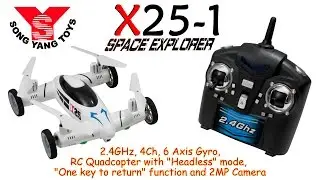 SY X25-1 2.4GHz, 4Ch, 6 Axis Gyro, RC Quadcopter with Headless and 2MP Camera (RTF)