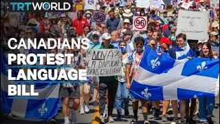 Canadians in Quebec protest against French-language bill