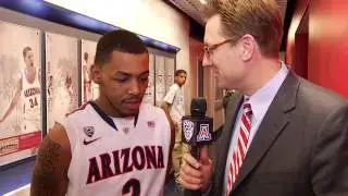 Mark Lyons talks with Matt Muehlebach after ASU Victory