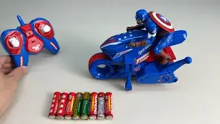 Unboxing RC Captain America motorcycle, police car, RC fast sports car, RC stunt drifting racing car