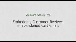 Embedding Customer Reviews in Abandoned Cart Email Template - OpenCart - Huntbee