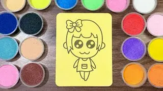 Cute Girl Sand Art | Colorful Sand Painting for Kids | Relaxing Art (Sand Art World)