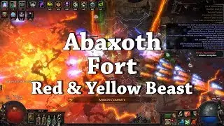 Path of Exile: a Fort, Red Beast, Yellow Beast, and Abaxoth