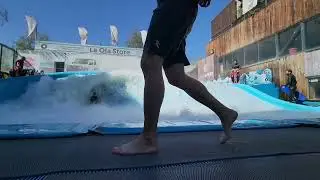 Nick Nguyen Bodyboard Drop Knee on the FlowRider Barrel Mall Sport Santiago 2024