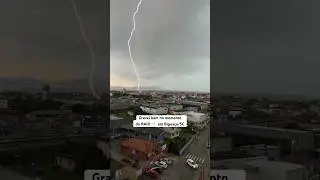 Raio ⚡️ caindo em Bigua&ccedil;u/SC #raios #chuva #tempestade