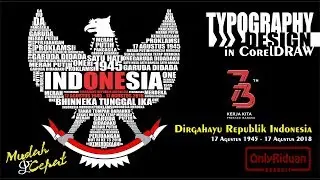 Desain Tipografi Teks Bentuk Garuda dengan CorelDRAW - Typography Design