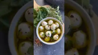 Marinated Mozzarella Balls #cheese #mozerella #appetizer