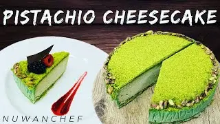 Pistachio CheeseCake: The Perfect Dessert For Pistachio Lovers #nuwanchef #cheesecake #pistachio