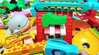 ⭐Satisfying Building Blocks Marble Run ASMR 415 Long Track Whale Giraffe Seesaw elephant Bridge L22