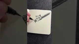 Cute cat warrior #art #inkart #artist