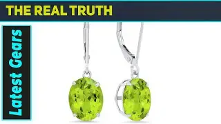 Amazon Essentials 14K White Gold Oval Gemstone Dangle Earrings Best Everyday Elegance