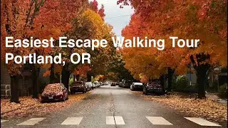 4K Virtual Walking Tour & Travel Guide: Walking in the rain in the fall in Portland, Oregon