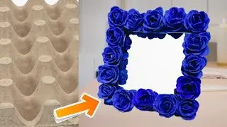 How to make mirror frame with egg carton/egg tray flowers craft/wall decor ideas/home decor ideas