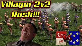 Pro players actually villager rushed in a 2v2!!!!  AOE3