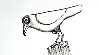 How to draw a bird /how to draw/crow bird drawing easy #aatreescienceart #drawing 
