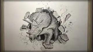 C&oacute;mo dibujar un Dinosaurio Triceratops|3D|paso o paso|Рисуем Динозавра|dinosaur|mejor