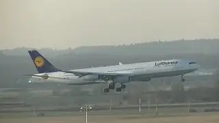 Lufthansa Airbus A340-300 arrival at Munich from Seoul Flight LH719 D-AIFD