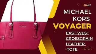 Michael Kors Voyager East West Crossgrain Leather Tote // Dark Berry Color