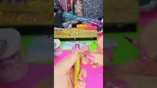 Let's seal the glitter and add decals to this glitter teacher pencil themed pen
