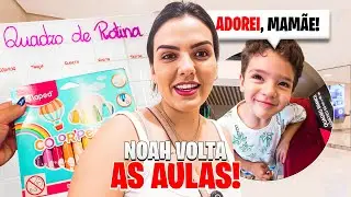 COMPRANDO MATERIAL ESCOLAR DO NOAH + MONTANDO QUADRO DE ROTINAS