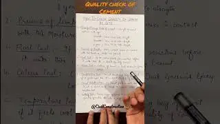 How to check Quality of Cement at site? @CivilConstruction