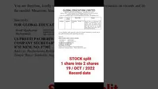 global education Ltd share latest news | stock split record date update