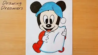 How to draw Little Mickey Mouse Easy step-by-step || Color Drawing