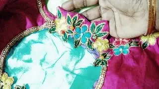 🌺Net with flower dysygn Blouse work🌺Nisha Fashion World. Theni (order for what's app 8940348918)